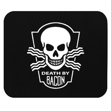 Discover Death By Bacon Funny Skull Mouse Pads