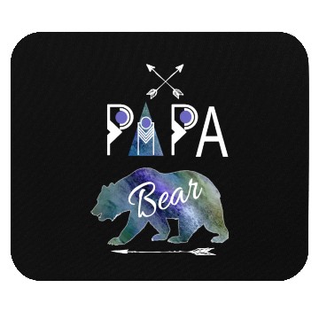 Discover Papa Bear Rustic Textured Blue Matching Family Mouse Pads