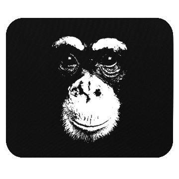 Discover Abstract Monkey Portrait in Black and White Mouse Pads