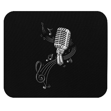 Discover Retro Microphone with music nout Mouse Pads