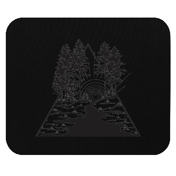 Discover hipster forest river geometric Mouse Pads