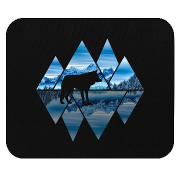 Discover wolf mountains nature lover ice Mouse Pads