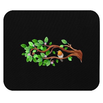 Discover tree flowers bird Mouse Pads