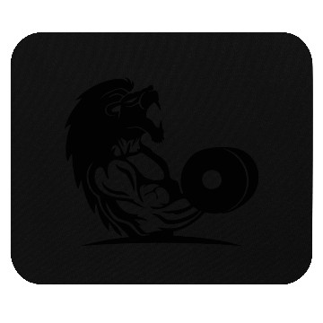 Discover muscular lion Mouse Pads