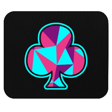 Discover Playing card clover gift game player poker neon Mouse Pads