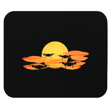 Discover Drones in Sunset or Sunrise the Drone Mouse Pads