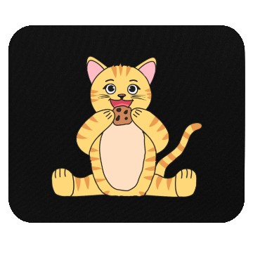 Discover Cat Comic Fantasy Cokkies eating kitten kids Mouse Pads