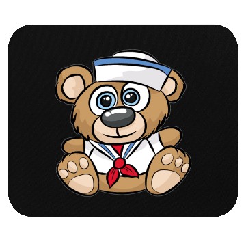 Discover SAILOR TEDDY BEAR captain crew sail boat nautical Mouse Pads