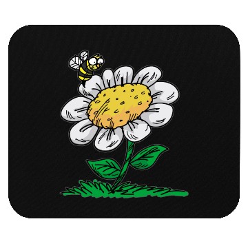 Discover COMMON DAISY FLOWER Bee Cartoon Comic Mouse Pads