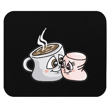 Discover HOT CHOCOLATE AND MARSHMALLOW Love funny comic Mouse Pads