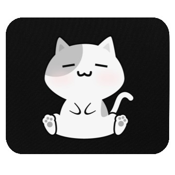 Discover Relaxed White Cat Cartoon Mouse Pads