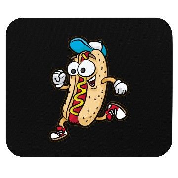 Discover Happy RUNNING HOTDOG BUN Fast Food Marathon Mouse Pads