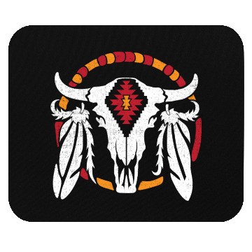 Discover Aztec Pattern Cow Skull Cowboy Indian Mexican Mouse Pads