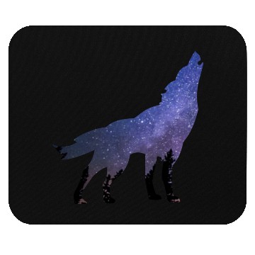 Discover Wolf wolves galaxy howl Mouse Pads