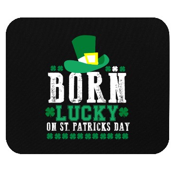 Discover Born Lucky on St Patricks Day Birthday Toddler Mouse Pads