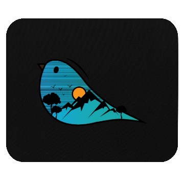 Discover Blue Bird Nature Cartoon Mouse Pads