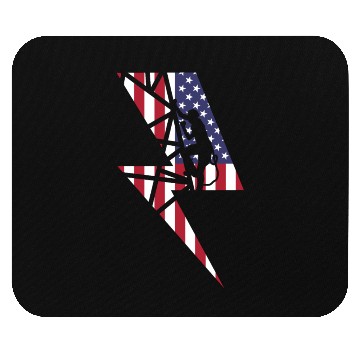 Discover Lineman Usa American Flag Cable Pole Light Gift Mouse Pads