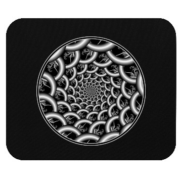 Discover Swirl of Psychedelic Black & White Rings Mouse Pads