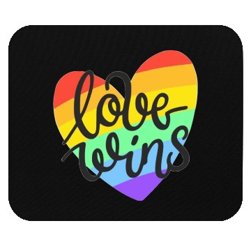Discover Love Wins LGBT Pride Rainbow Heart CSD Mouse Pads Mouse Pads