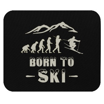 Discover Ski evolution Born to Ski snow cool Mouse Pads