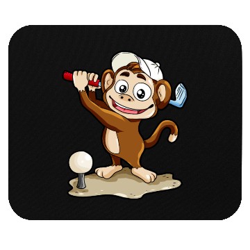 Discover Monkey Playing Golf Minigolf par stroke Mouse Pads hole