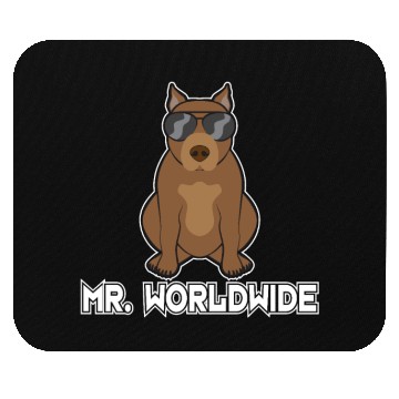 Discover Mr. Worldwide Funny Pitbull Dog Lover Gift Mouse Pads