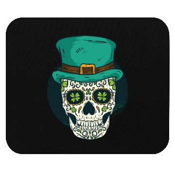 Discover St Patricks Day Shamrock Skull Mouse Pads