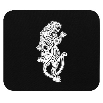 Discover Classic White Tribal Panther Mouse Pads