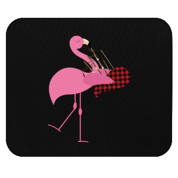 Discover Cute Pink Flamingo Playing Bagpipes Musician Gift Mouse Pads