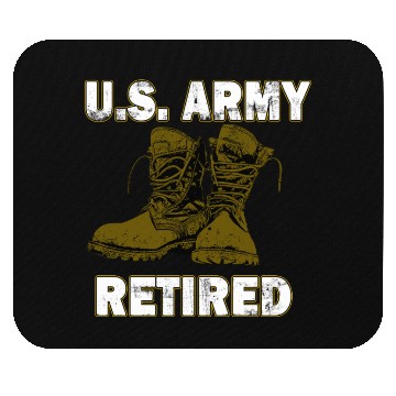 Discover US Army Retired Distressed With Logo Short Sleeve Mouse Pads