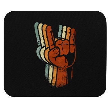 Discover Devil horns Sign Retro Metal Fork Rock Hand Mouse Pads