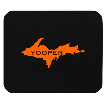 Discover Yooper Hunter Blaze Orange Michigan UP design Mouse Pads