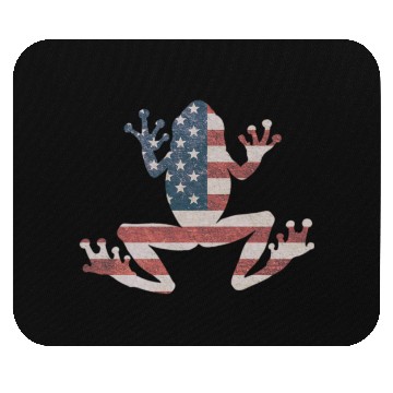 Discover Frog American Flag Pride 4th Of July Frog Lover Mouse Pads