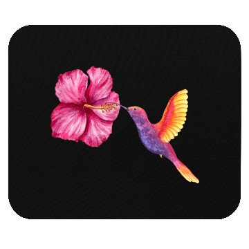 Discover humming-bird hibiscus Mouse Pads
