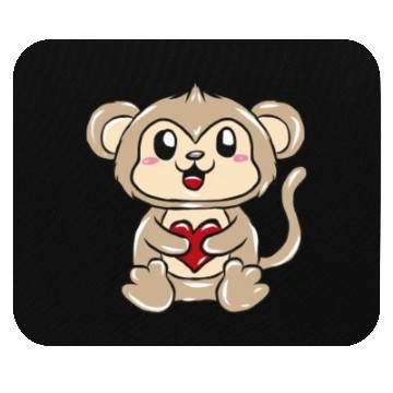 Discover Monkey heart Mouse Pads