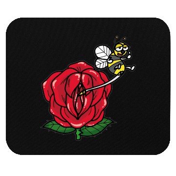 Discover FLOWER VAGINA Deflower Virgin Rose Bee funny Mouse Pads