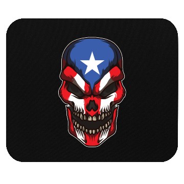 Discover Puerto Rico Skull | Proud Boricua Flag Mouse Pads