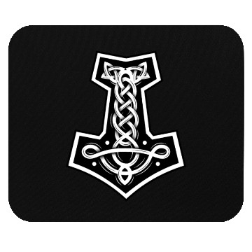 Discover Mjolnir thors hammer vikings odin lightning Mouse Pads