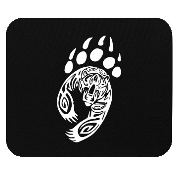 Discover Bear Paw Tribal Grizzly Black Papa Momma Mouse Pads