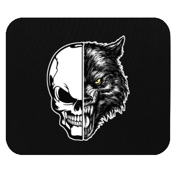 Discover skull and wolf Mouse Pads