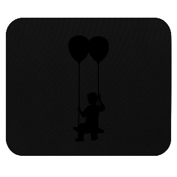 Discover swing boy fly air balloon hovering sky silhouette Mouse Pads