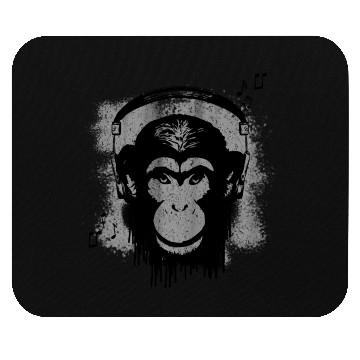 Discover Monkey with Headphones Mouse Pads