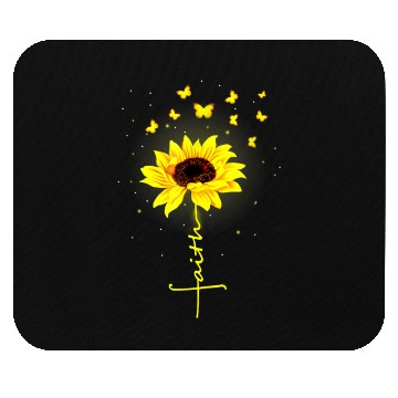 Discover Faith Butterfly Sunflower Flower Mouse Pads