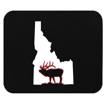 Discover Idaho state with outline of Elk inside combi Mouse Pads