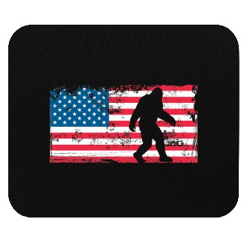Discover Retro Bigfoot US Flag Mouse Pads