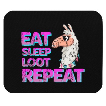 Discover cool Llama eat sleep loot Mouse Pads