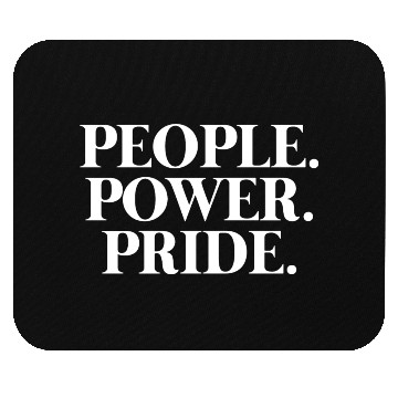 Discover Text: People. Power. Pride. (white) Mouse Pads