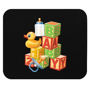 Discover Baby Blocks Duck Bottle Graphic Mouse Pads