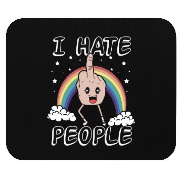 Discover I Hate People Middle Finger Funny Rainbow Gift Mouse Pads