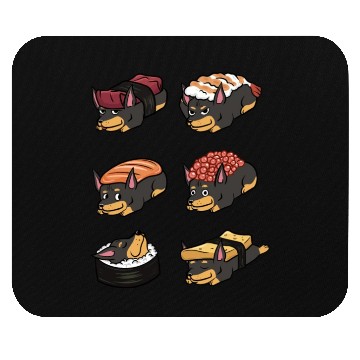 Discover Doberman Sushi Nigiri Mouse Pads